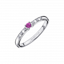 Capsule d'Emotions ring, white gold, pink sapphire and diamonds