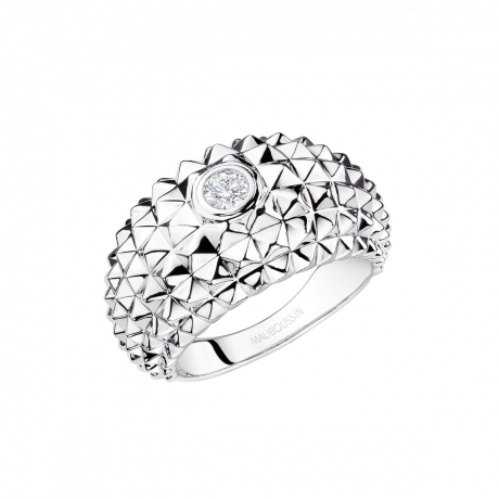 Cancun ring, silver and diamond