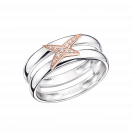 Un D d'Amour ring, silver, pink gold and diamonds
