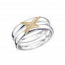 Un D d'Amour ring, silver, yellow gold and diamonds