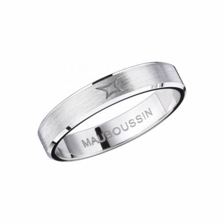 Toi Eternelle Mon Amour wedding band, white gold, 4mm