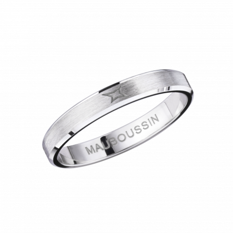 Toi Eternelle Mon Amour wedding band, white gold, 3.5mm