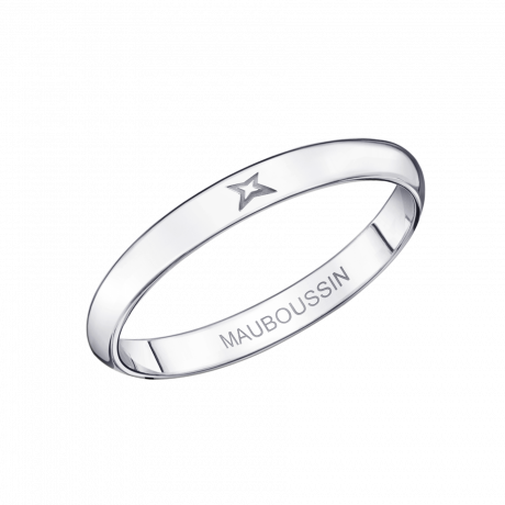 Fidèle Mon Amour wedding band, white gold, 2.5mm