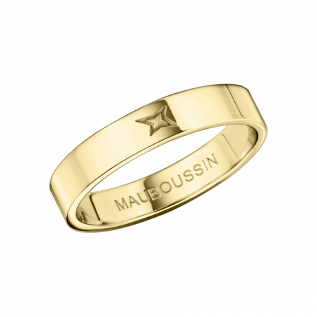 Ruban du Bonheur Mon Amour wedding band, yellow gold, 4mm