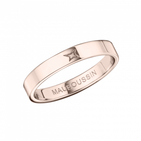 Ruban du Bonheur Mon Amour wedding band, pink gold, 3.5mm