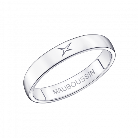 Mon Autre Moi Mon Amour wedding band, white gold, 3.5mm