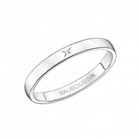 Mon Autre Moi Mon Amour wedding band, white gold, 2.5mm