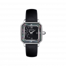 Je t'Adore Jour et Nuit watch, black satin, black square