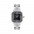 Je t'Adore Jour et Nuit watch, steel, black square