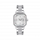 Je t'Adore Jour et Nuit watch, steel, white square