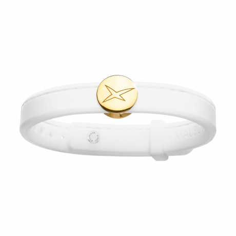 Leonard and Suzan of the Valley white bracelet, yellow gold