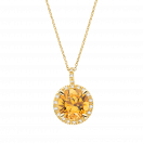 Soleil d'Été pendant, yellow gold, citrine and diamonds