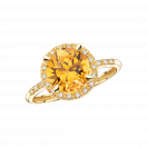 Soleil d'Été ring, yellow gold, citrine and diamonds