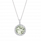 Soleil d'Été pendant, white gold, green amethyst and diamonds