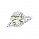 Soleil d'Été ring, white gold, green amethyst and diamonds