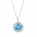 Soleil d'Été pendant, white gold, blue topaz and diamonds