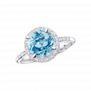 Soleil d'Été ring, white gold, blue topaz and diamonds