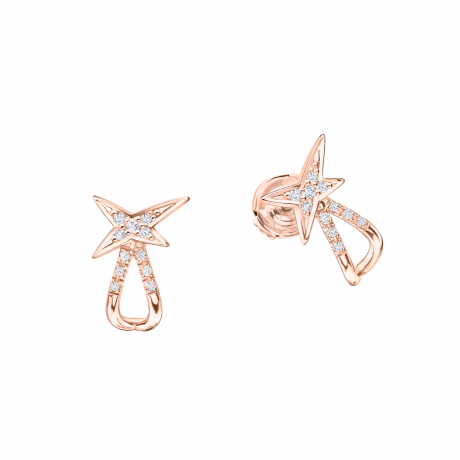 À la Croisée des Étoiles earrings, pink gold and diamonds