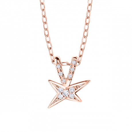 À la Croisée des Étoiles pendant, pink gold and diamonds