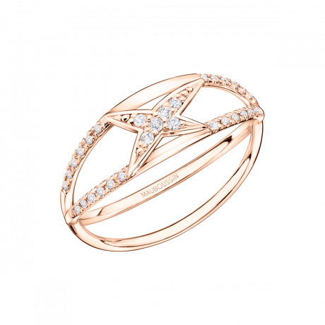 À la Croisée des Étoiles ring, pink gold and diamonds