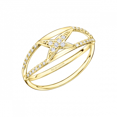 À la Croisée des Étoiles ring, yellow gold and diamonds