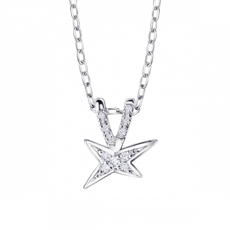 À la Croisée des Étoiles pendant, white gold and diamonds