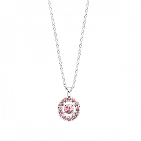 Vie, Volupté & Passion pendant, white gold and pink sapphires