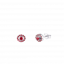 Vie, Volupté & Passion earrings, white gold and rubies