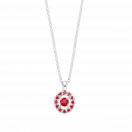 Vie, Volupté & Passion pendant, white gold and rubies