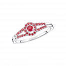 Vie, Volupté & Passion ring, white gold and rubies