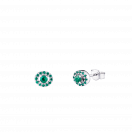 Vie, Volupté & Passion earrings, white gold and emeralds