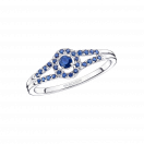 Vie, Volupté & Passion ring, white gold and sapphires