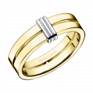 Subtile Eternité wedding band, yellow gold with white gold link
