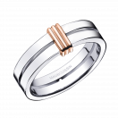 Subtile Eternité wedding band, white gold with pink gold link