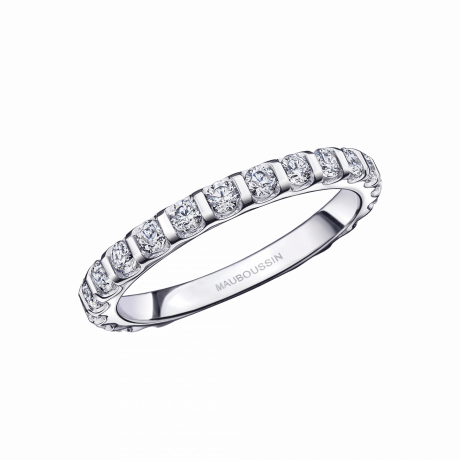 Indispensable et Universelle wedding band, white gold, full circle of diamonds