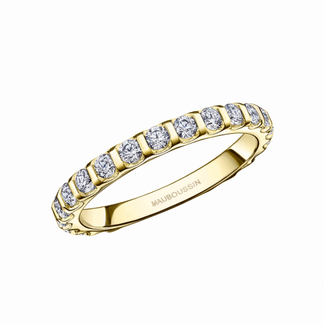 Indispensable et Universelle wedding band, yellow gold, full circle of diamonds
