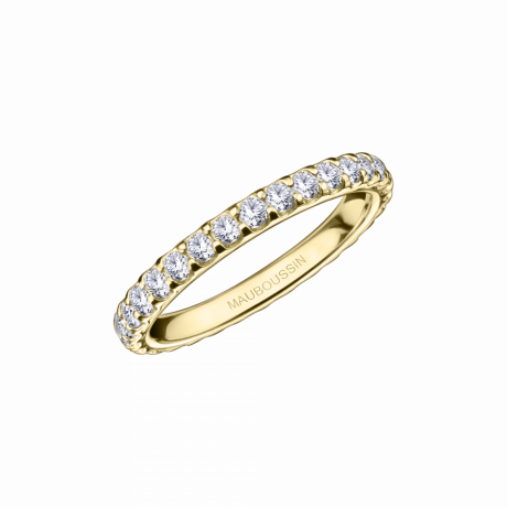 Passion & Fashion wedding band, yellow gold, full circle of diamonds