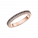 Parce que tu es Sublime wedding band, pink gold with black and white diamonds