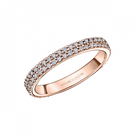 Parce que tu es Sublime wedding band, pink gold with diamonds