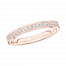 Parce que je t'Adore wedding band, pink gold, half circle of diamonds