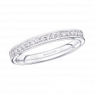 Parce que je t'Adore wedding band, white gold, half circle of diamonds