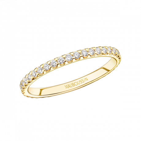 Palace 1950 wedding band, yellow gold, full circle of diamonds