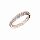 Dream and Love wedding band, pink gold, full circle of diamonds