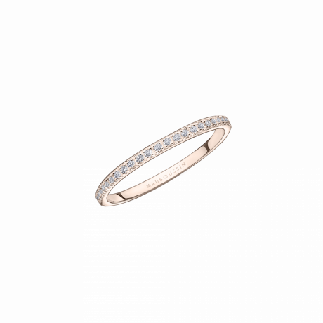 Parce que je l'Aime wedding band, pink gold, full circle of diamonds