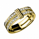 Subtile Eternité wedding band, yellow gold with diamonds