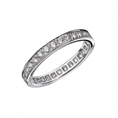 Dream and Love wedding band, white gold, full circle of diamonds