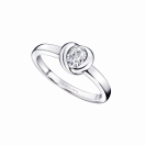 Swan ring, white gold and 0,30ct diamond
