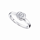 Swan ring, white gold and 0,20ct diamond