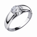 Swan Ruban ring, white gold, 0,30ct diamond