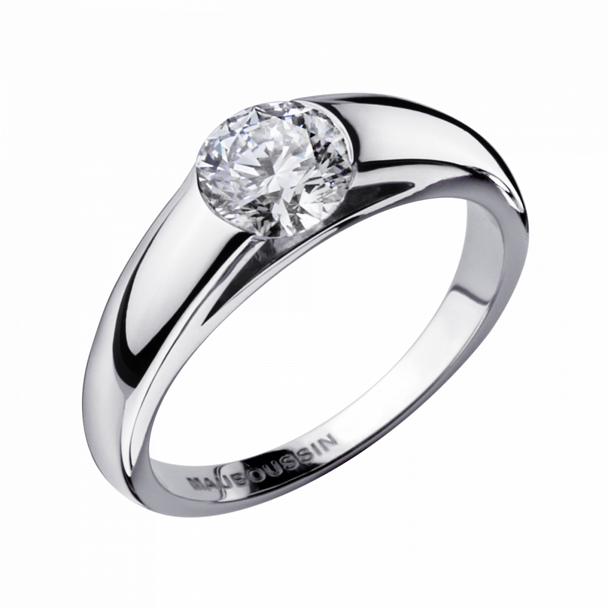 White gold band online with inset diamonds